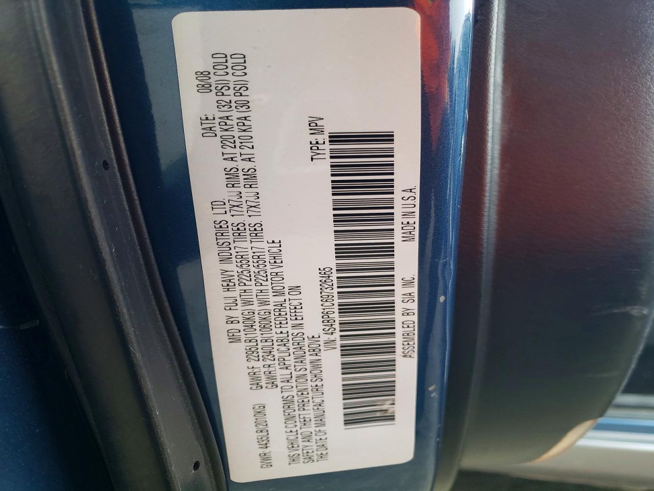 2009 SUBARU Outback