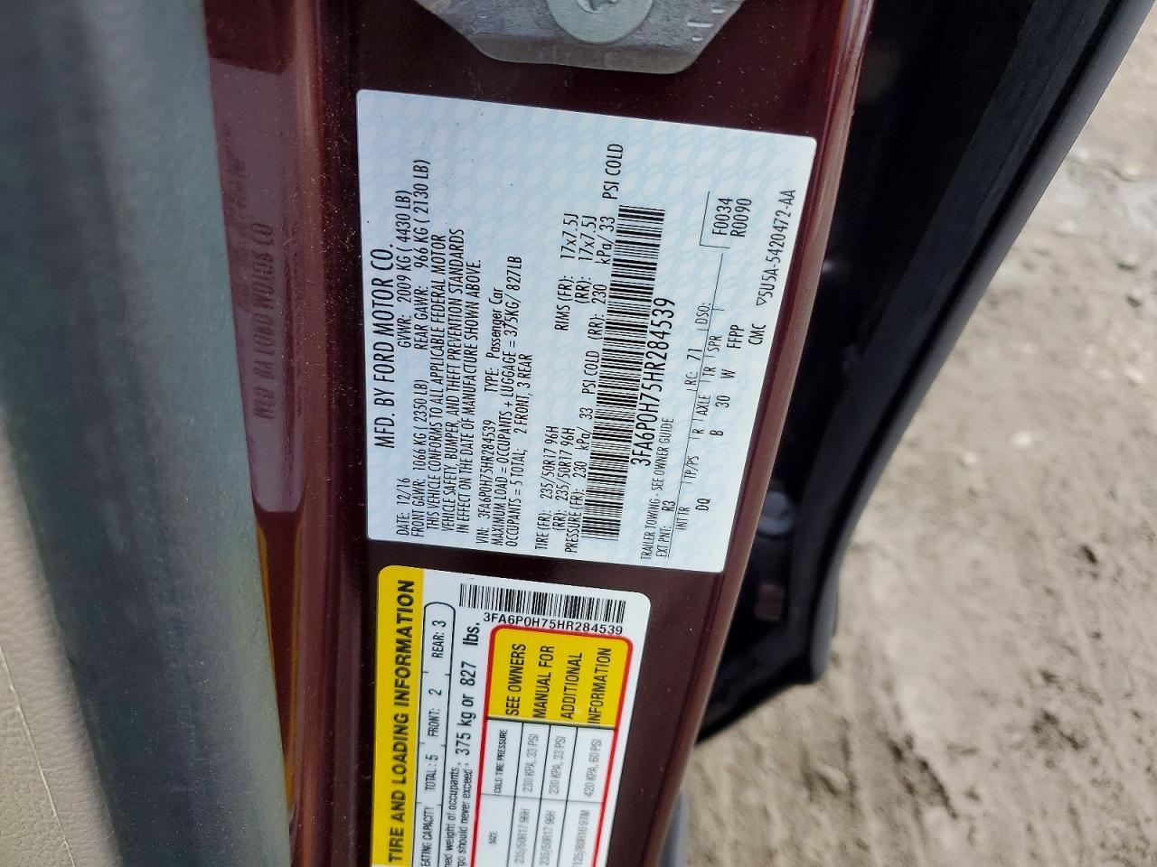 2017 FORD FUSION