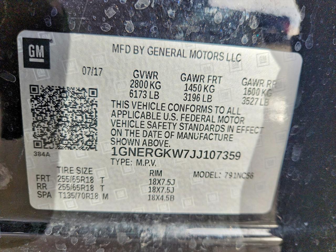 2018 CHEVROLET TRAVERSE