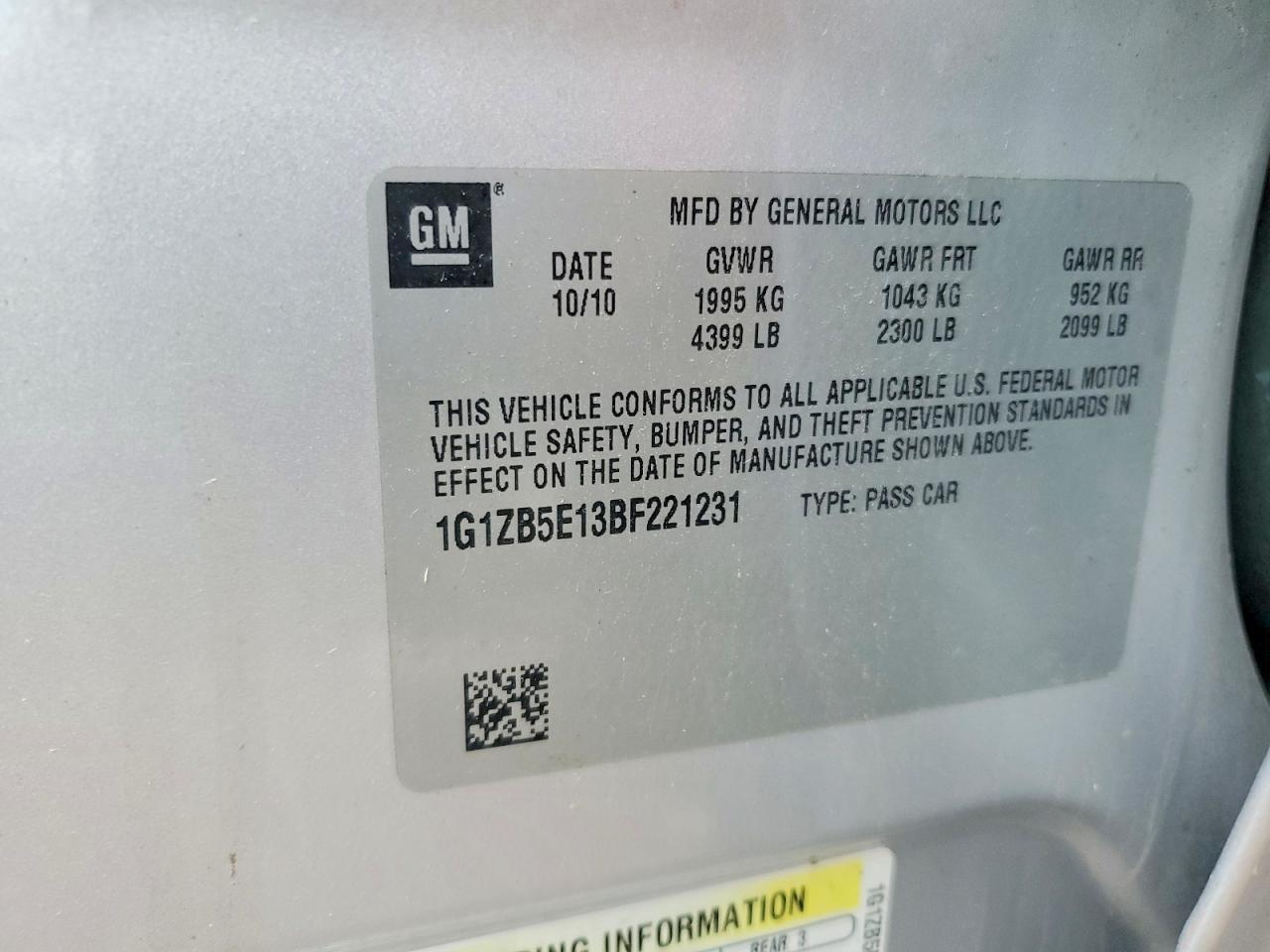 2011 CHEVROLET MALIBU