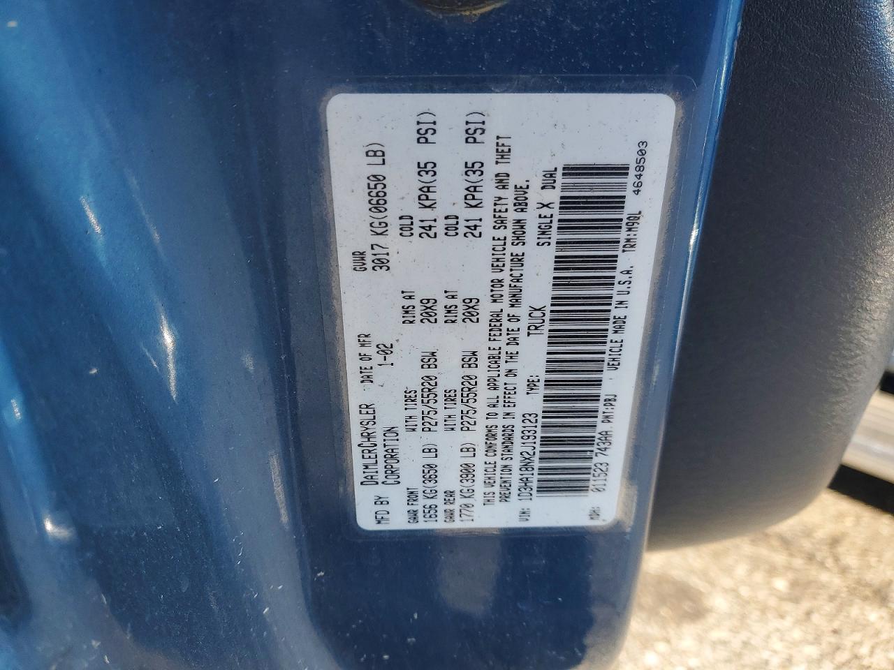 2002 DODGE RAM 1500