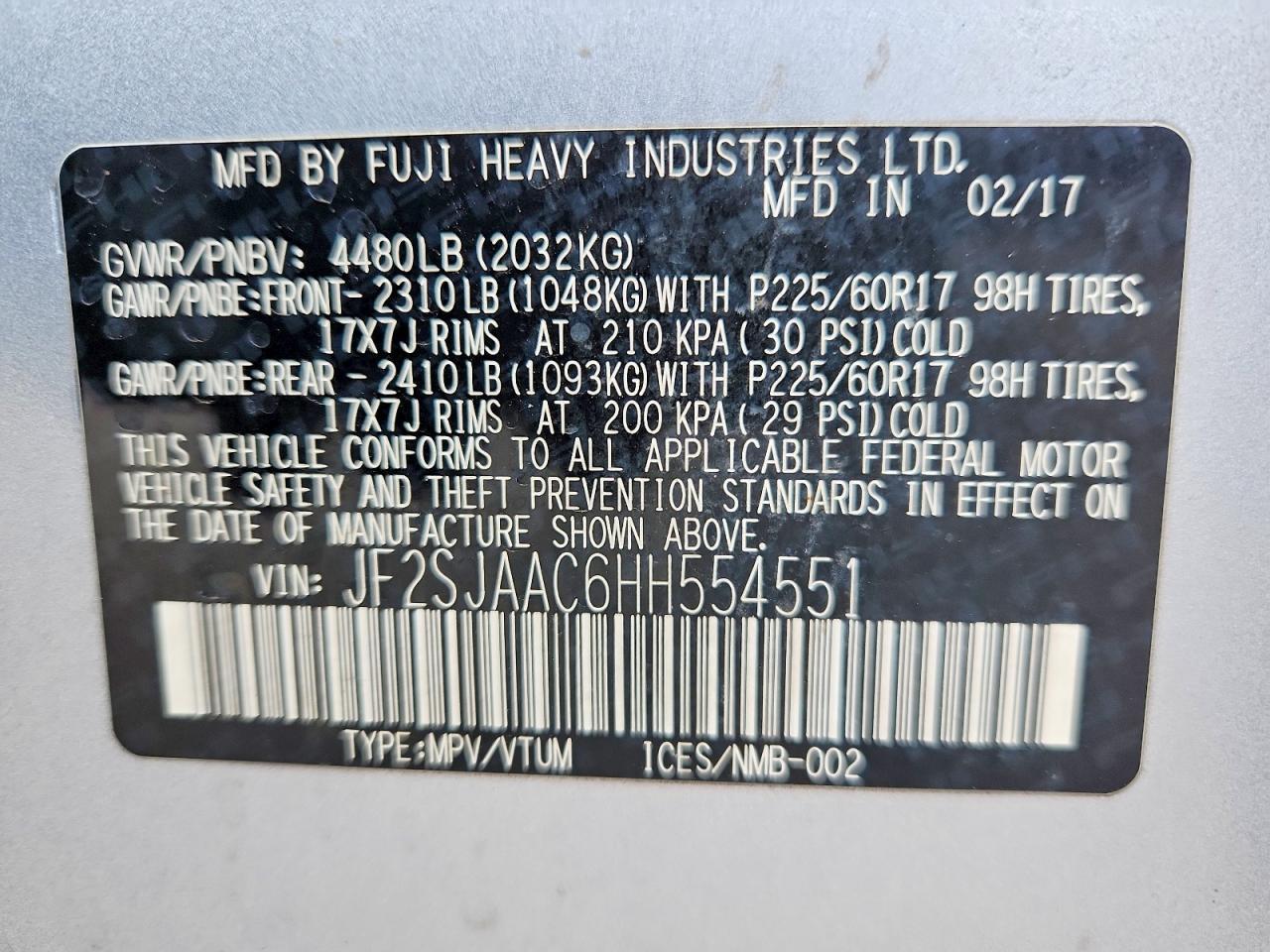 2017 SUBARU FORESTER