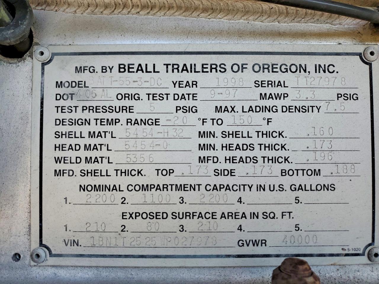 1998 Beall Trailer