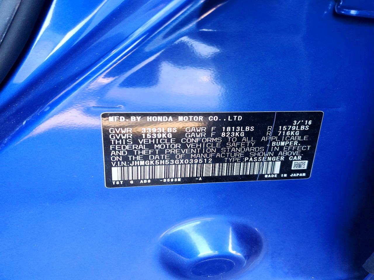 2016 HONDA FIT