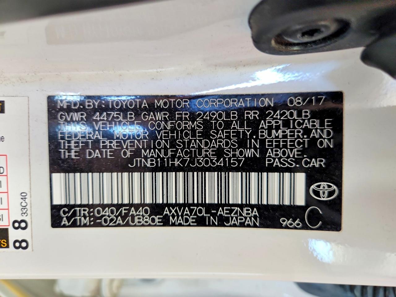 2018 TOYOTA CAMRY