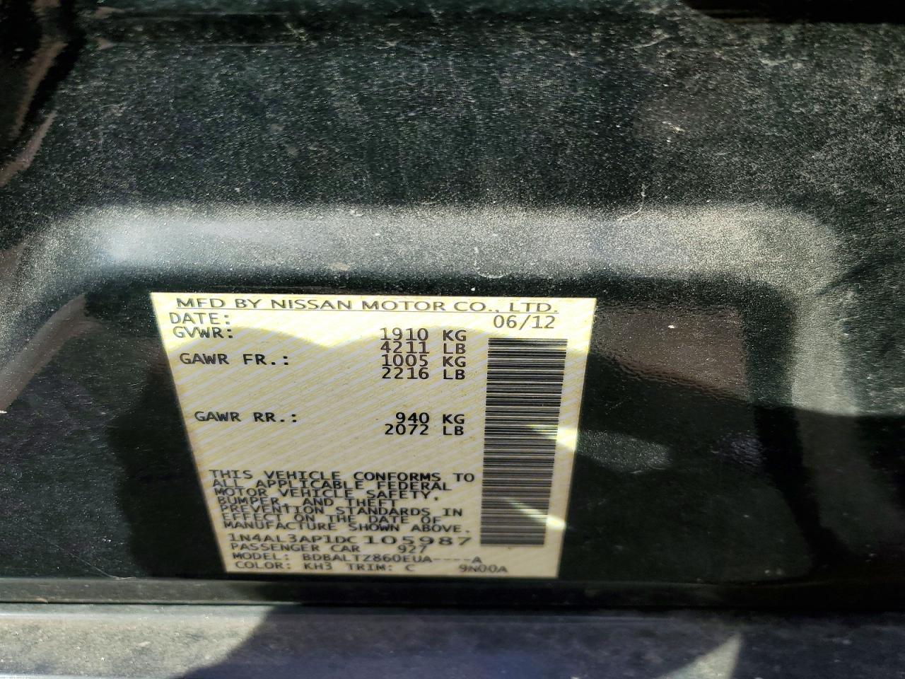 2013 NISSAN ALTIMA