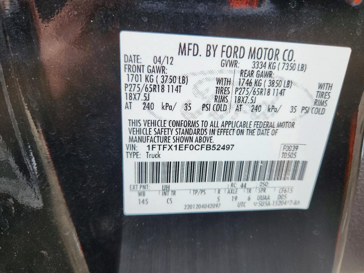 2012 FORD F-150