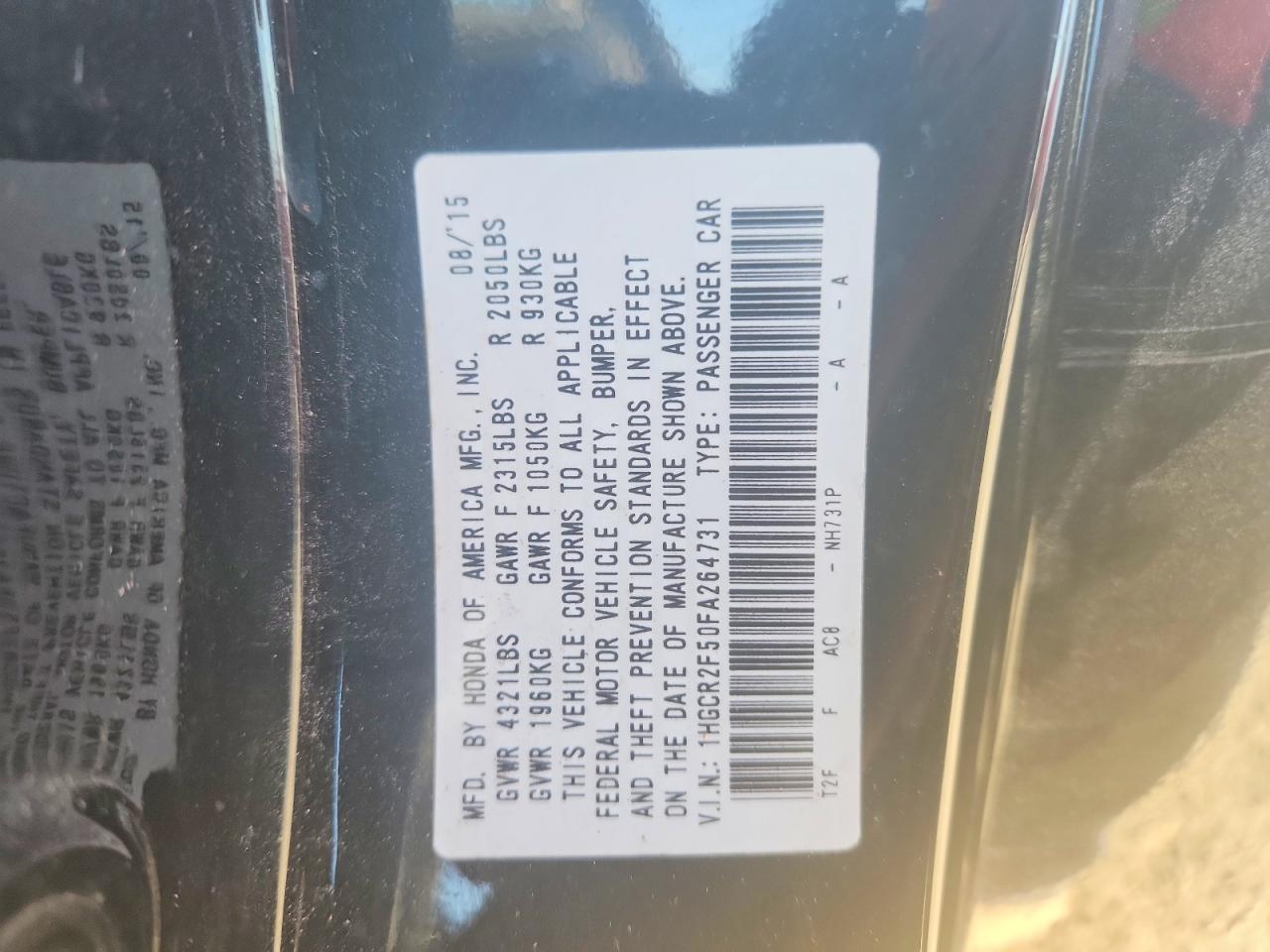 2015 HONDA ACCORD