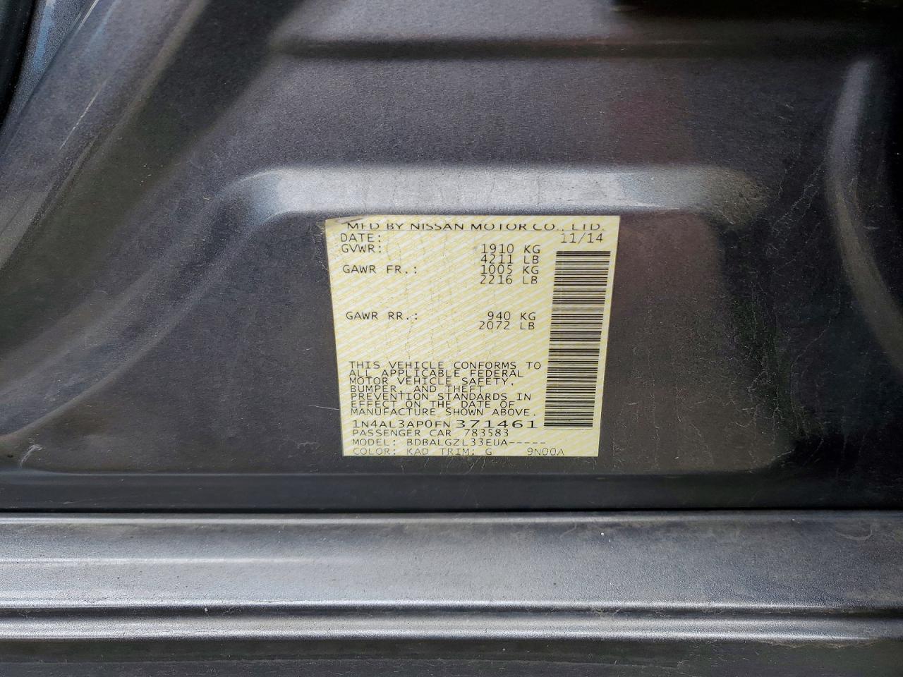 2015 NISSAN ALTIMA