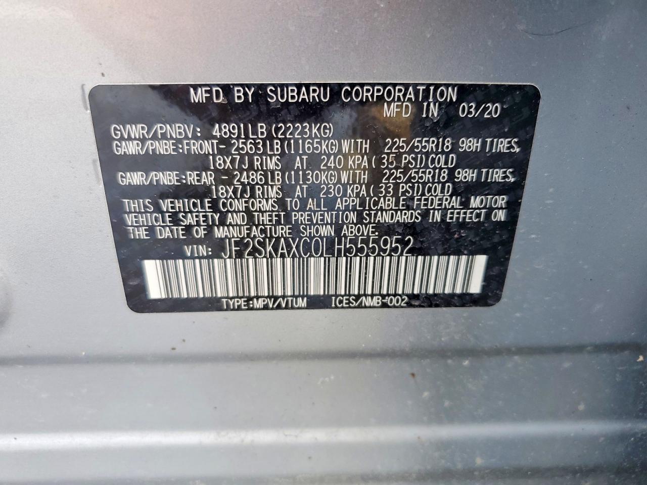 2020 SUBARU FORESTER