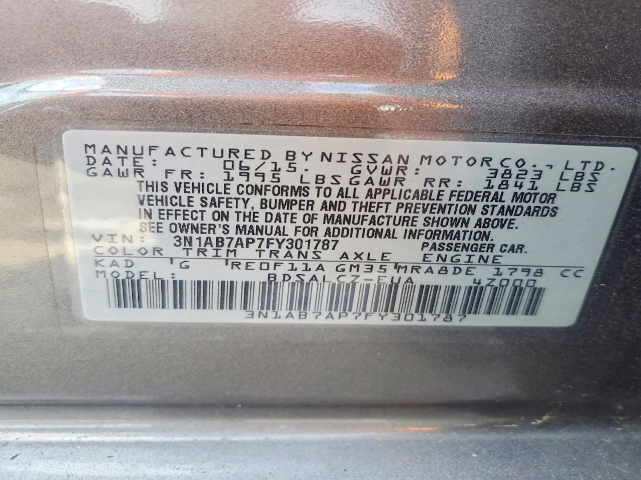 2015 NISSAN SENTRA
