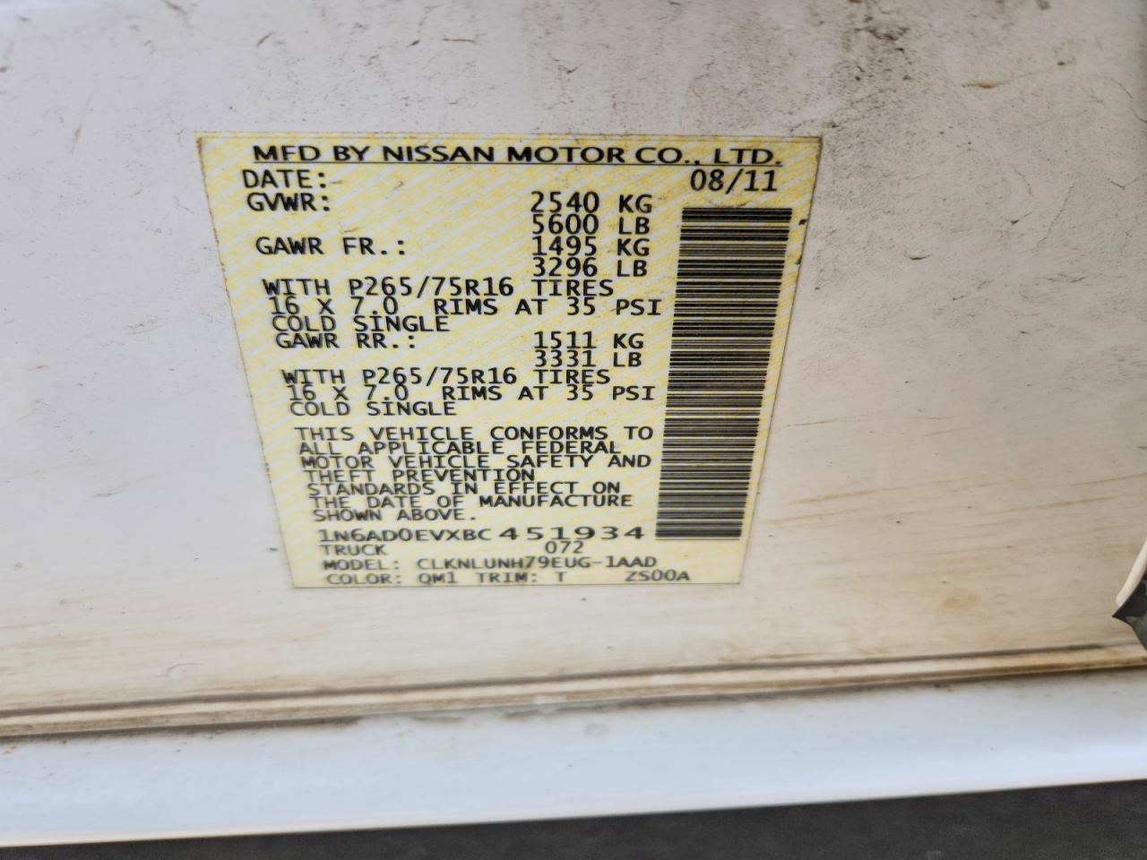 2011 NISSAN Frontier