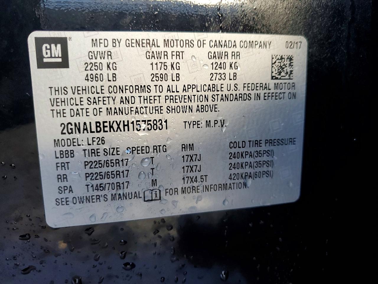 2017 CHEVROLET EQUINOX
