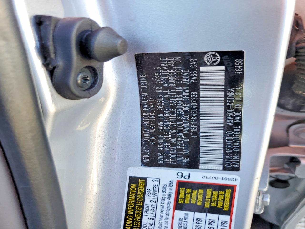2014 TOYOTA CAMRY