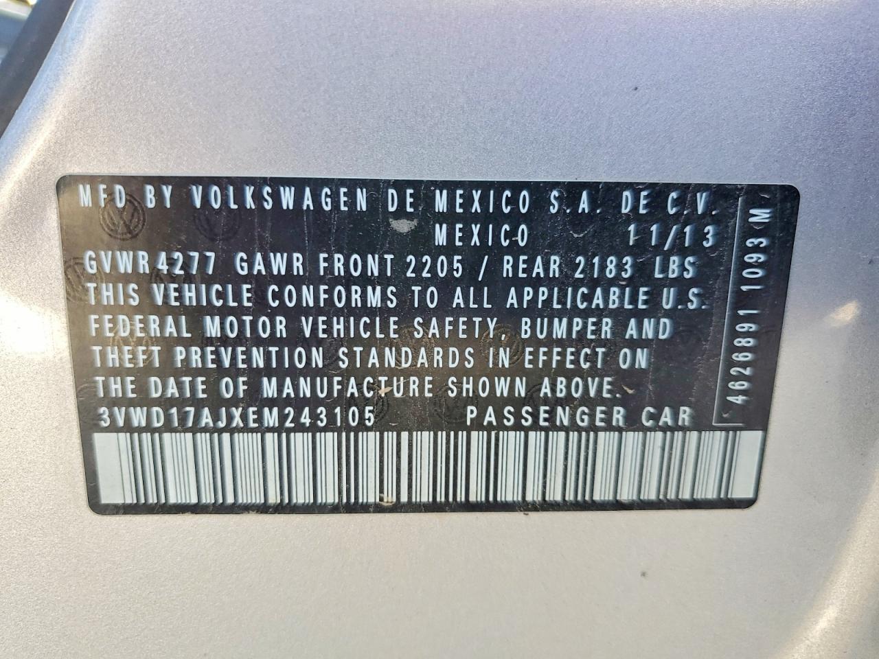 2014 VOLKSWAGEN JETTA