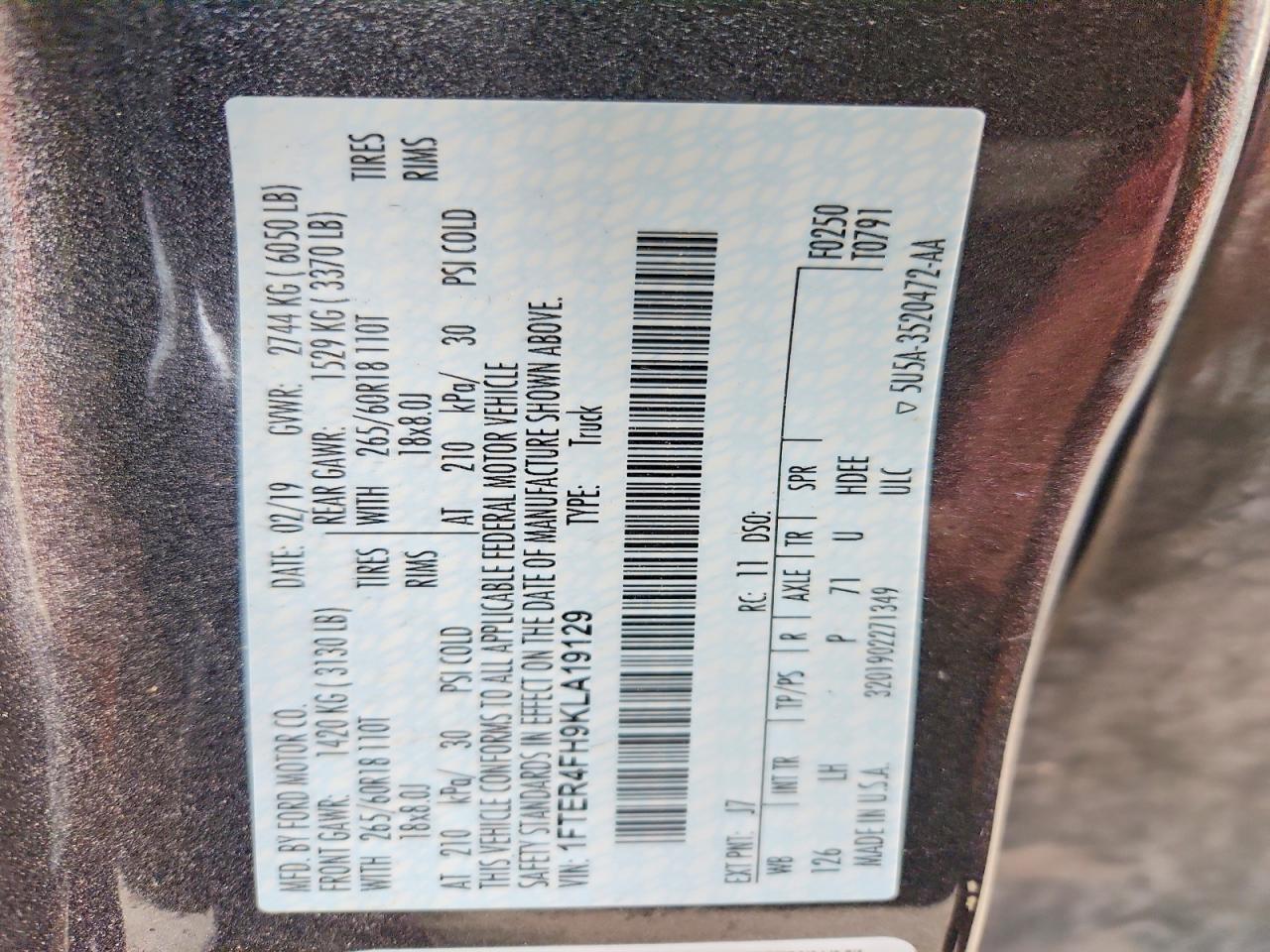 2019 FORD RANGER