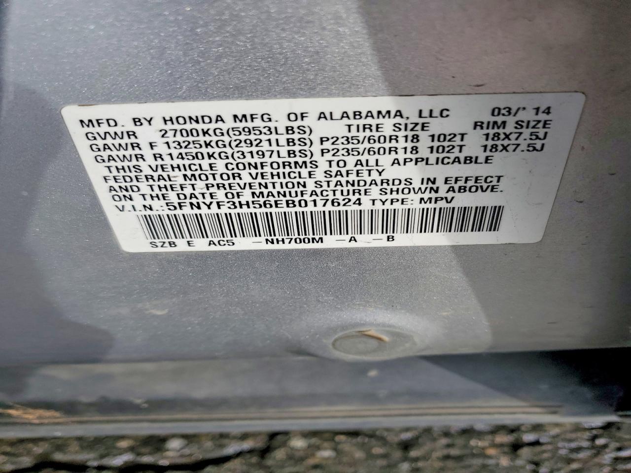 2014 HONDA PILOT