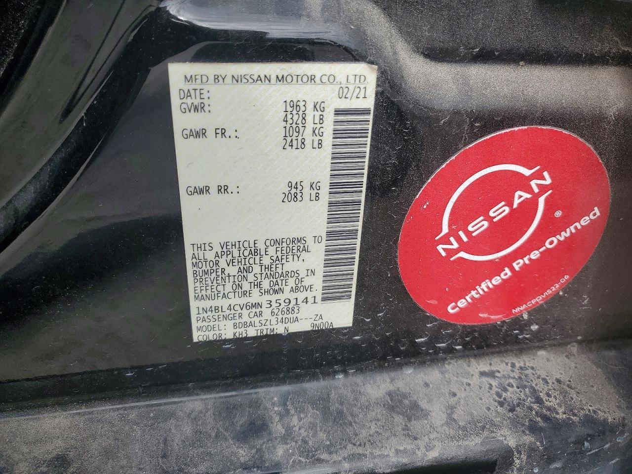 2021 NISSAN ALTIMA