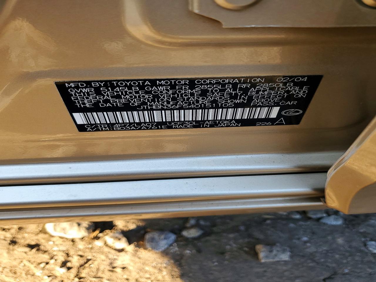 2004 LEXUS Ls 430