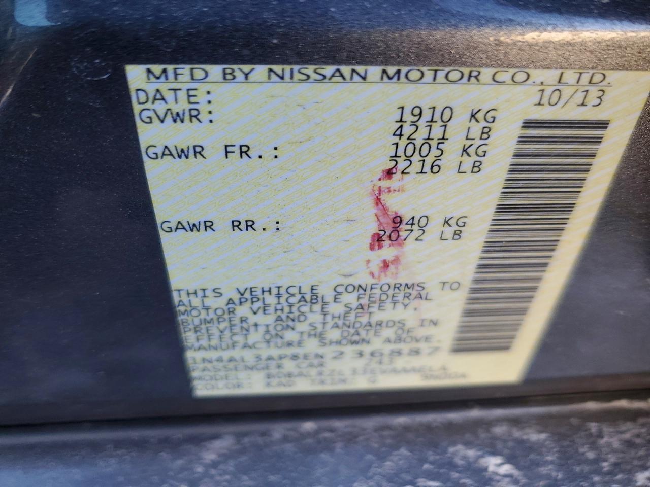 2014 NISSAN ALTIMA