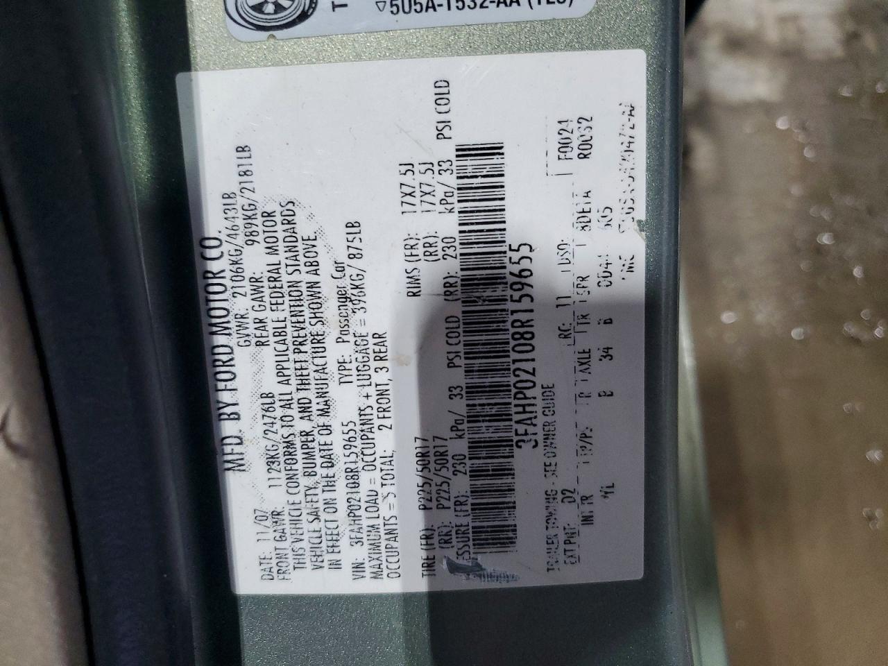 2008 FORD FUSION
