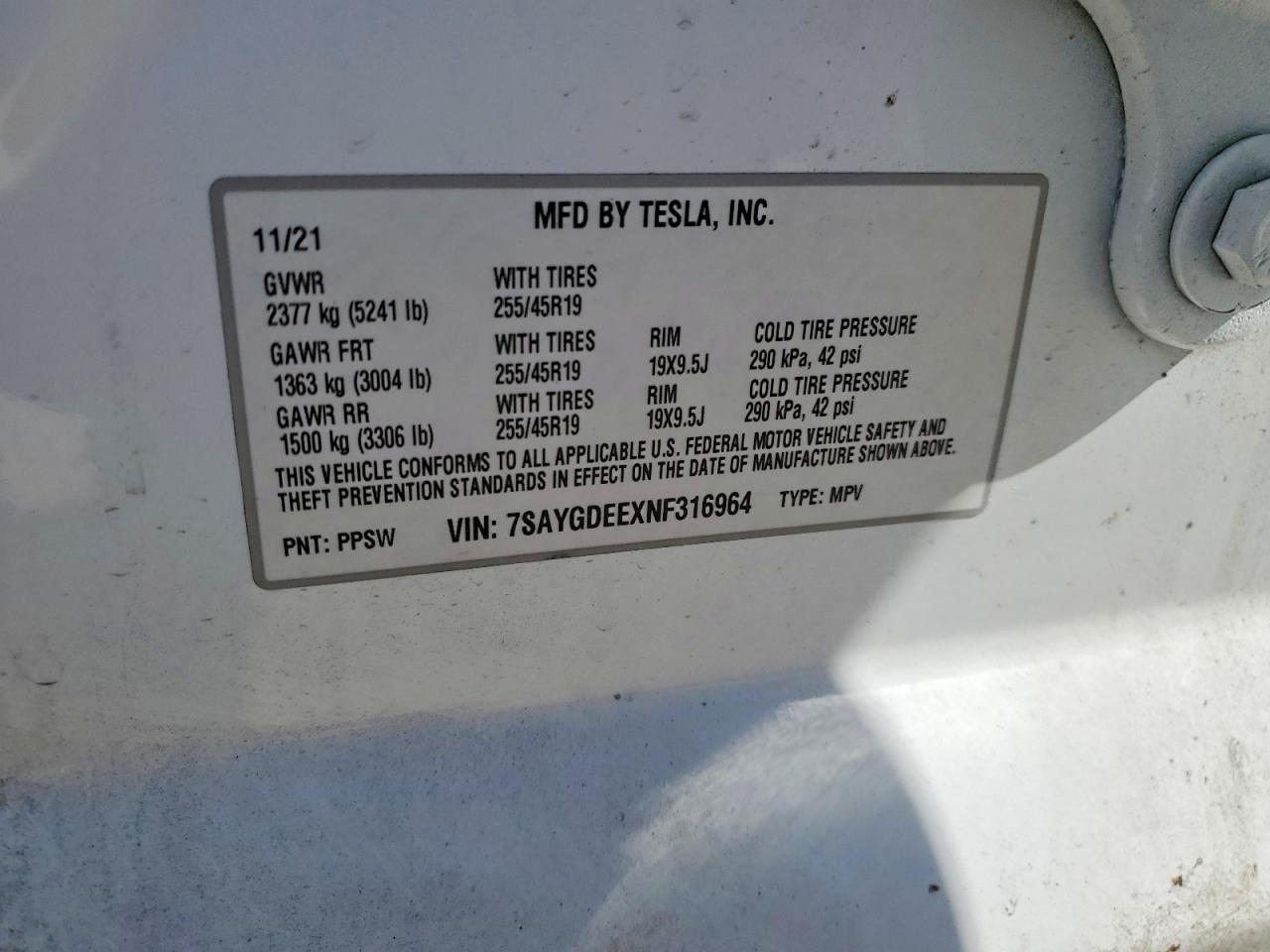 2022 TESLA MODEL Y