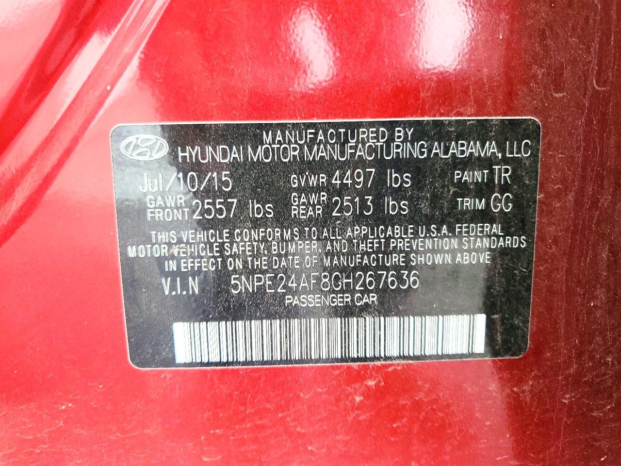 2016 HYUNDAI SONATA