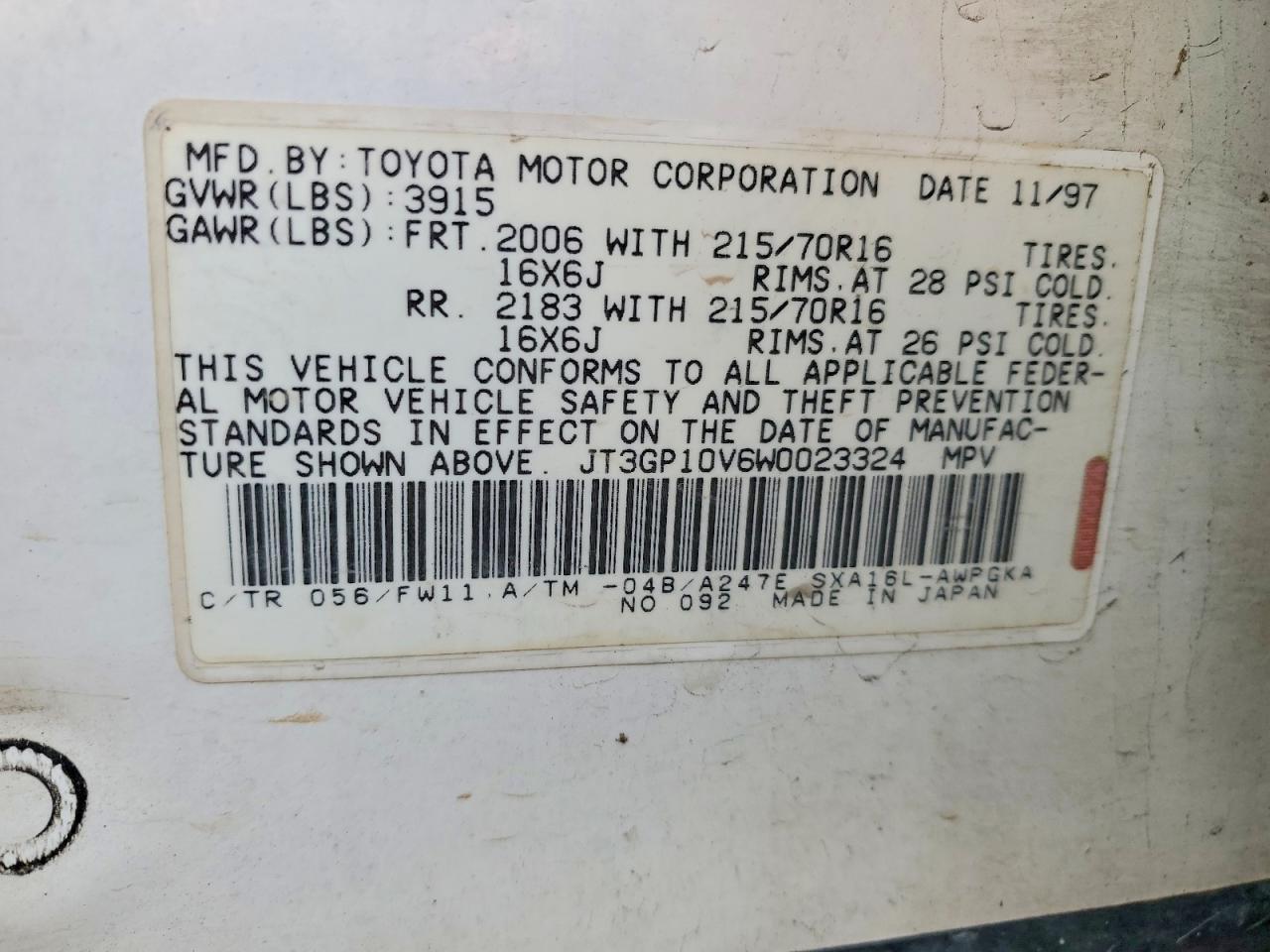 1998 TOYOTA RAV4