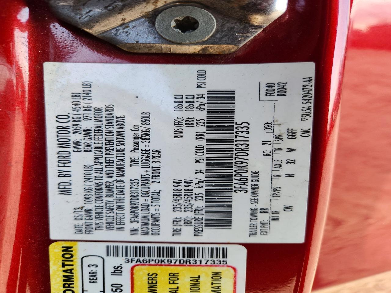 2013 FORD FUSION