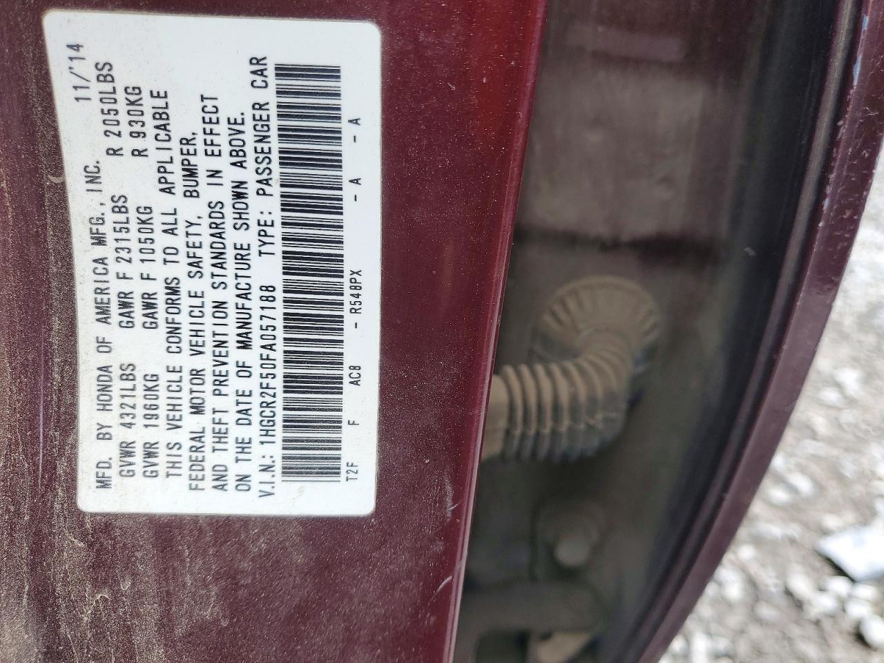 2015 HONDA ACCORD