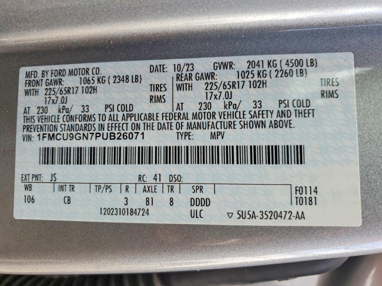 2023 FORD ESCAPE