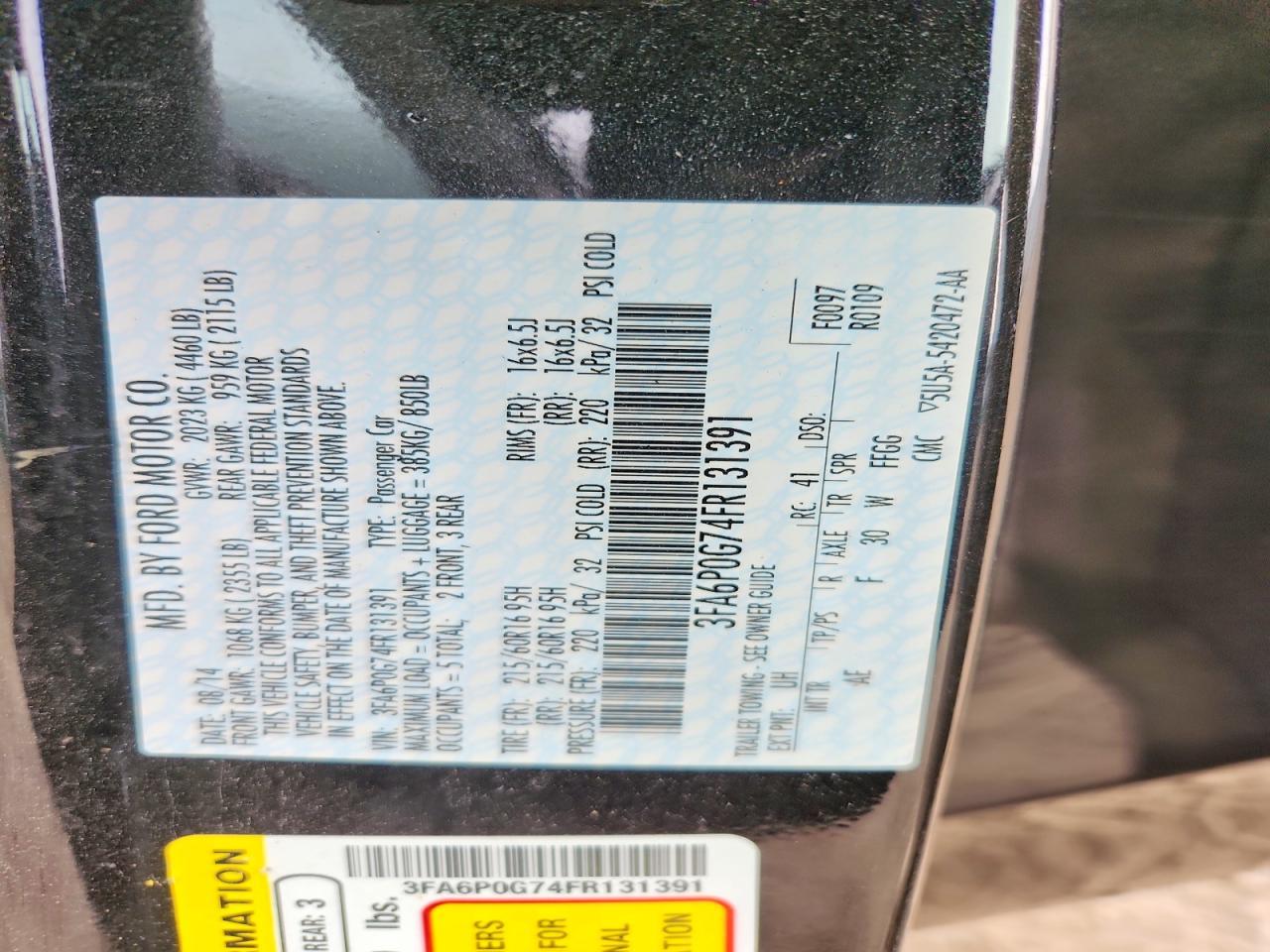 2015 FORD FUSION