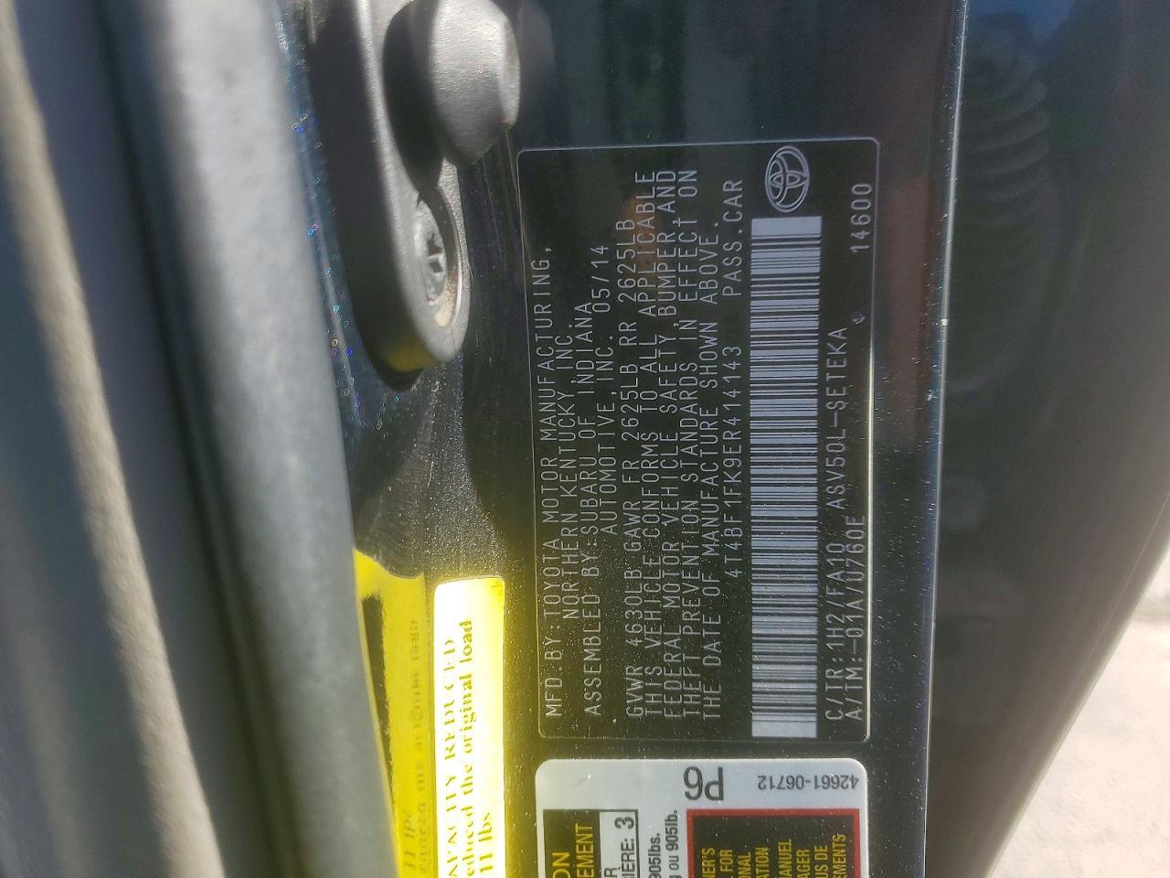 2014 TOYOTA CAMRY