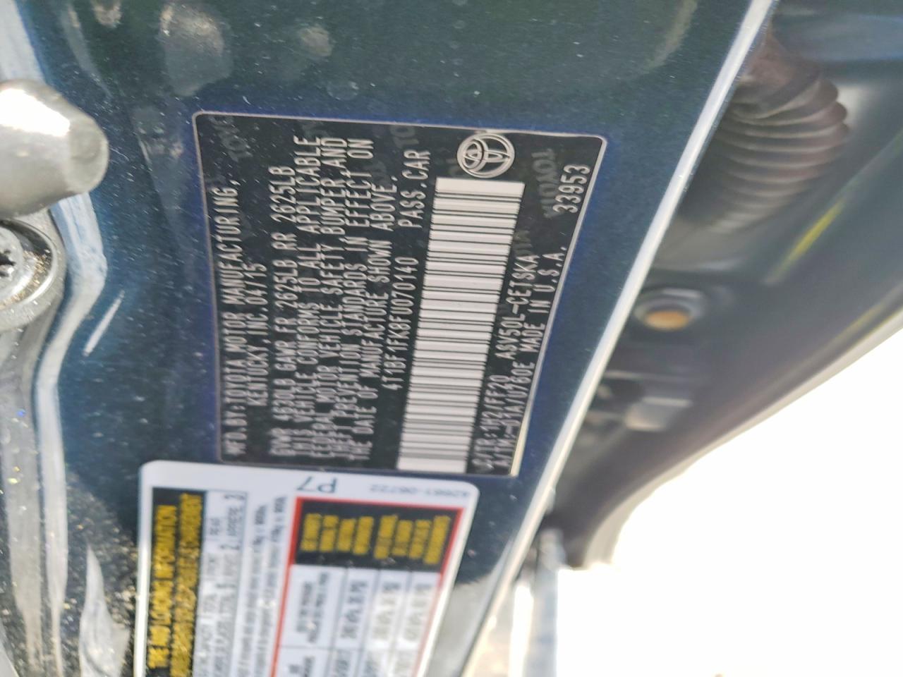 2015 TOYOTA CAMRY