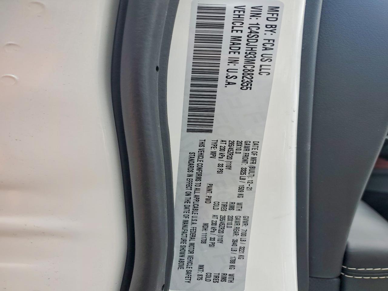 2021 DODGE DURANGO