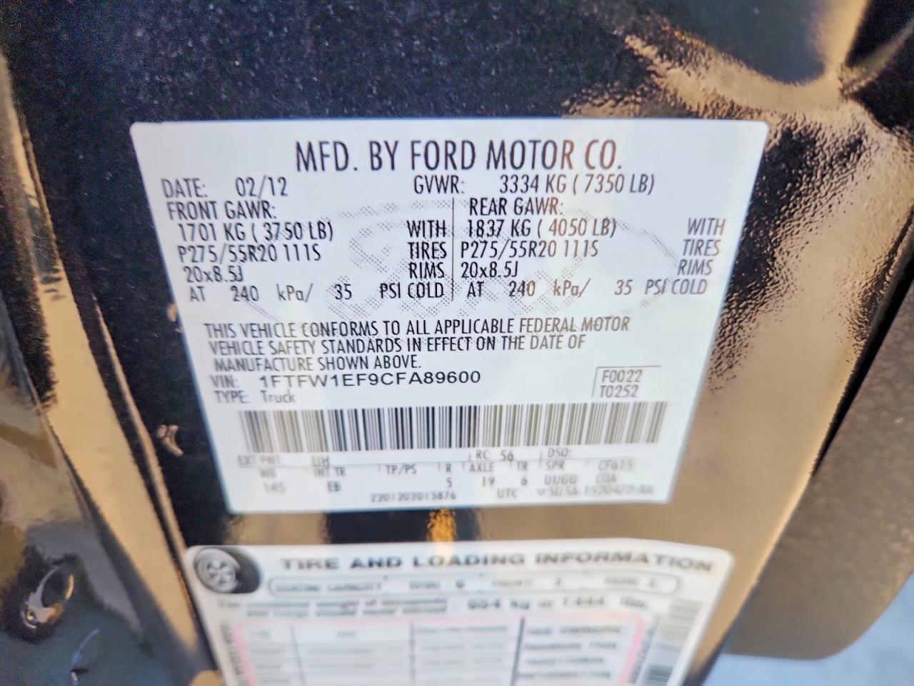 2012 FORD F-150