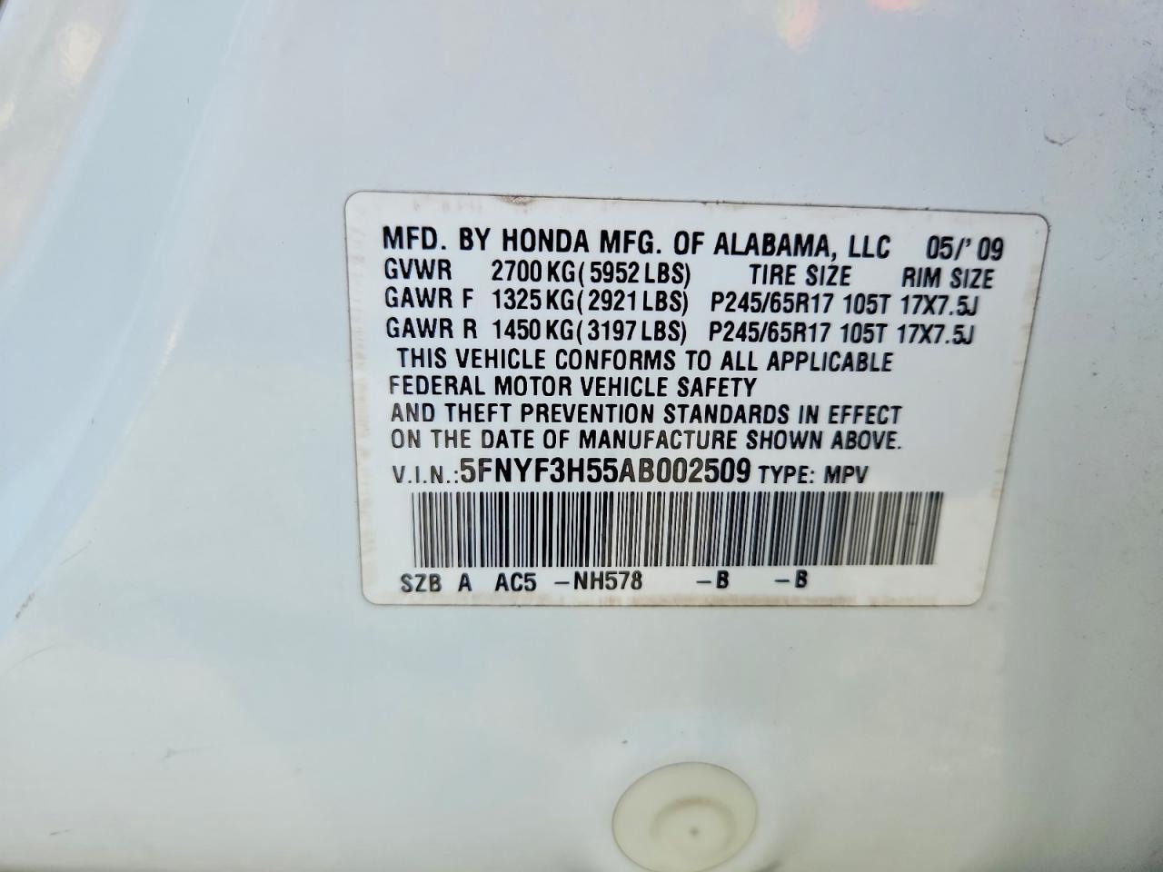 2010 HONDA PILOT