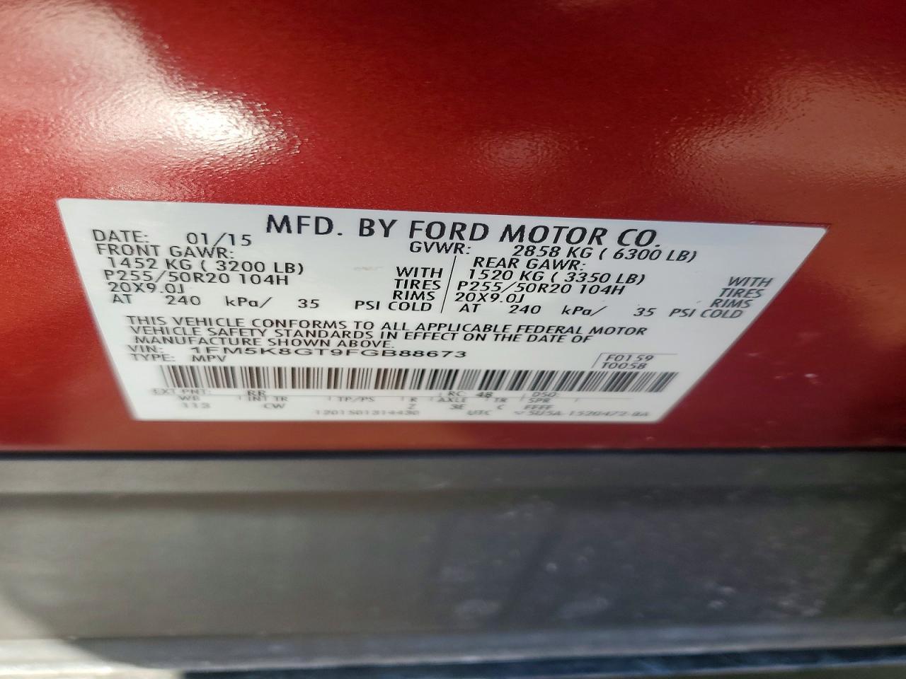 2015 FORD Explorer Sport Trac