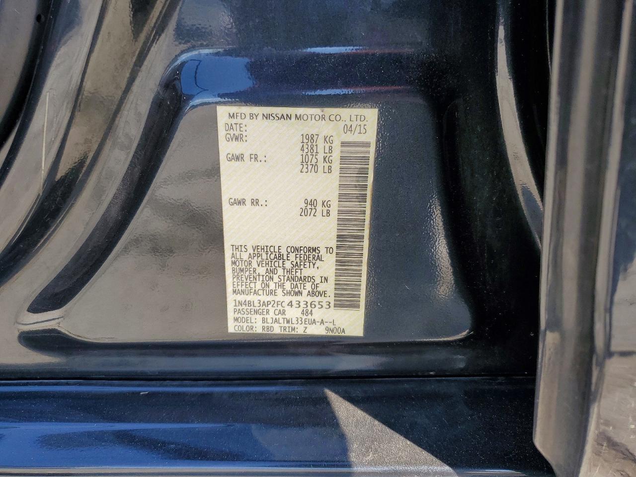 2015 NISSAN ALTIMA