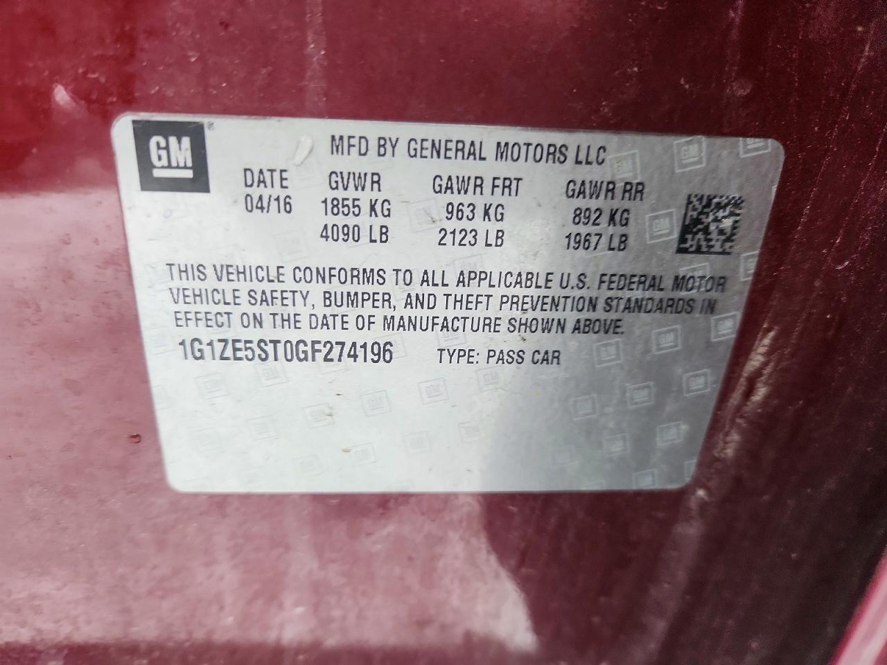 2016 CHEVROLET Malibu Limited