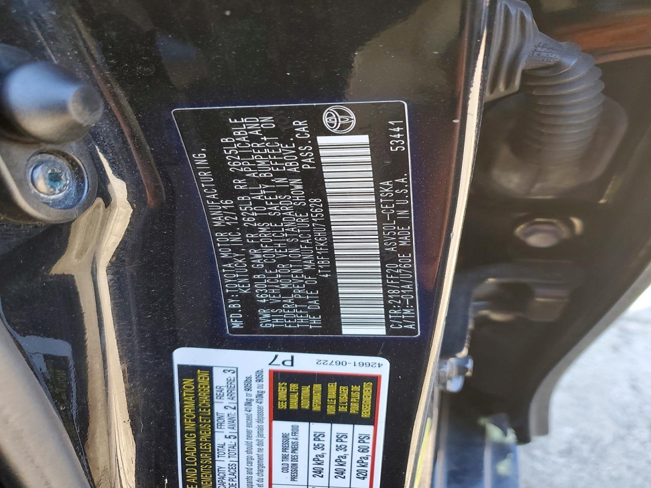 2017 TOYOTA CAMRY