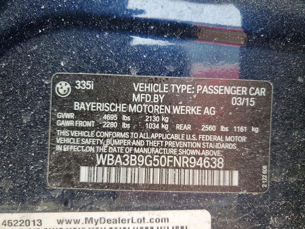 2015 BMW 3 SERIES