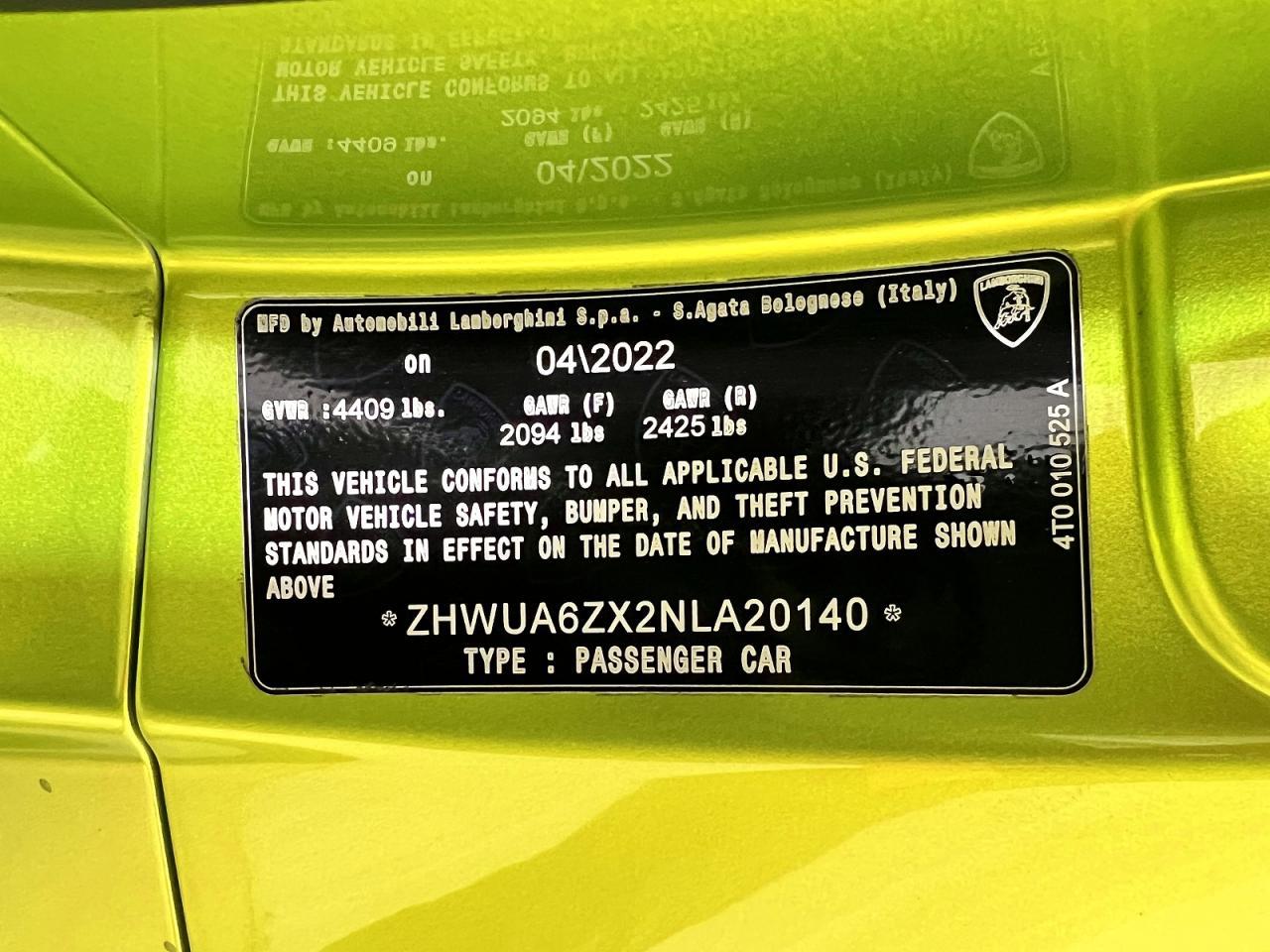 2022 Lamborghini Huracan