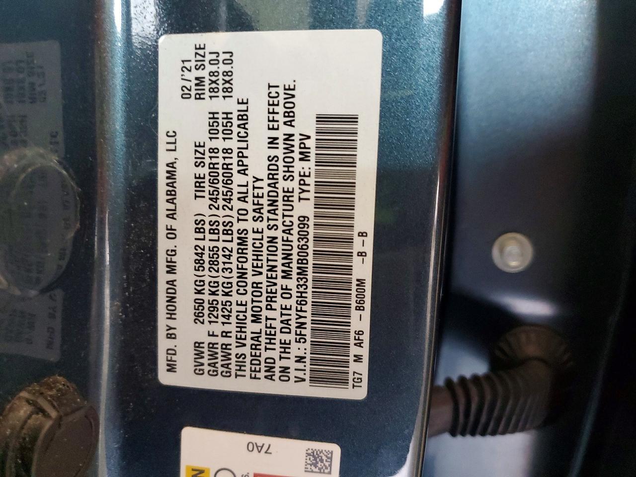 2021 HONDA PILOT