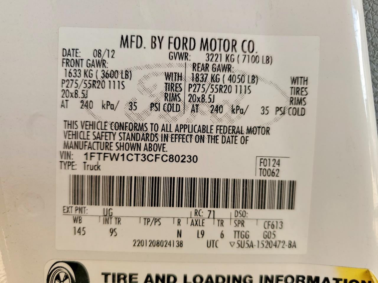 2012 FORD F-150