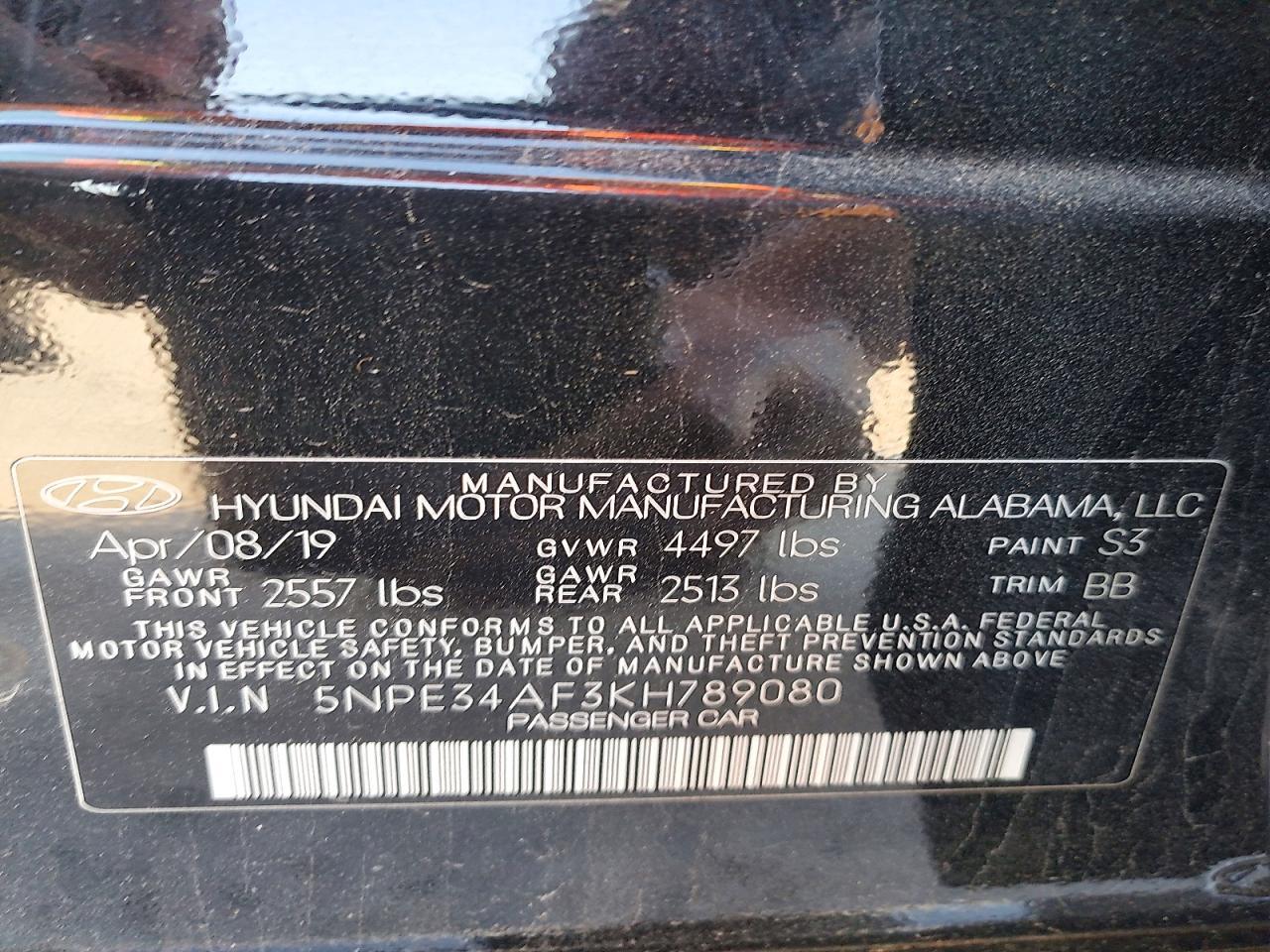 2019 HYUNDAI SONATA