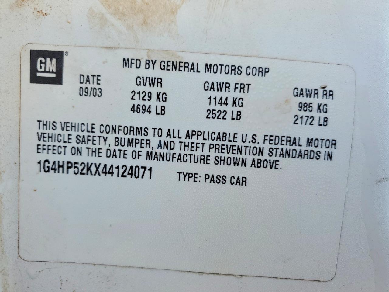 2004 BUICK Lesabre