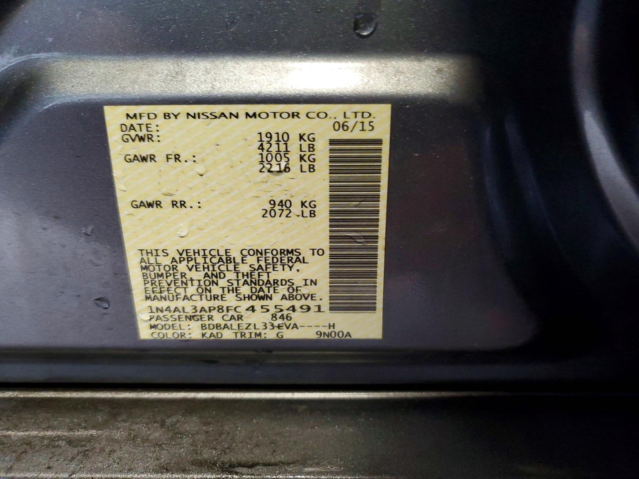 2015 NISSAN ALTIMA