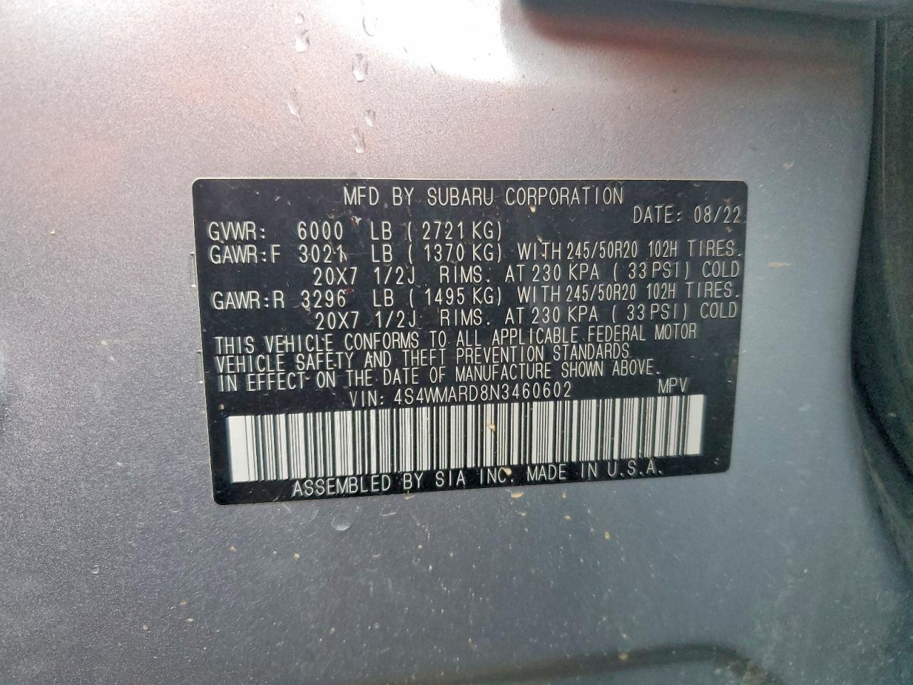 2022 SUBARU Ascent