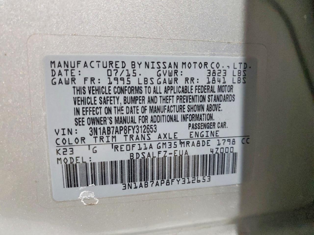 2015 NISSAN SENTRA